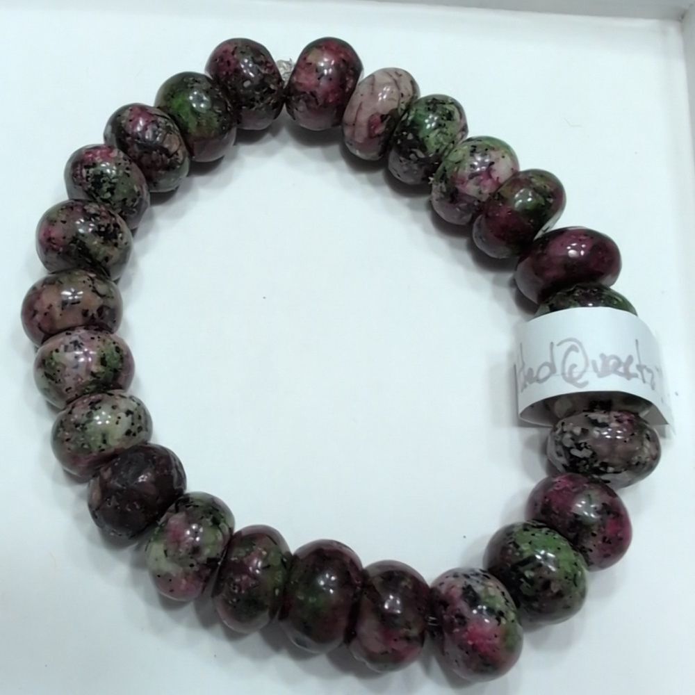 Spotted Quartz Natural Gemstone Stretch Bracelet